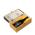 DS China Custom PU Leather Embossed Pattern Bamboo Luxury Wine Box Package With Unlocking Buckle